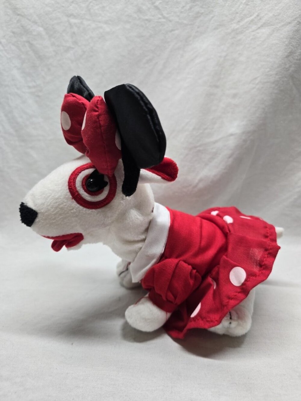 Target Bullseye Dog Disney Minnie Mouse Costume Plush Stuffed Animal 8"- RARE